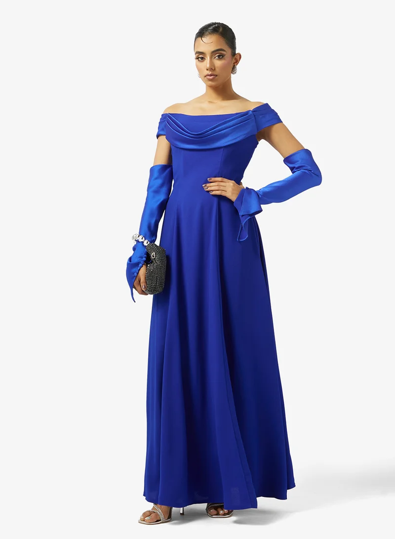 Akadia Fashion  A-LINE FREE SLEEVES CREPE DRESS for Women | Best Price UAE